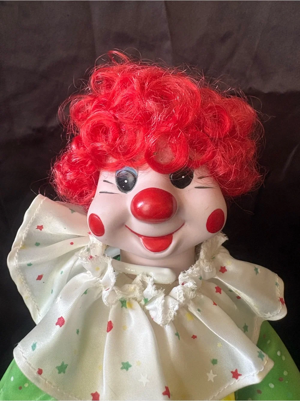 Vintage Hand Painted Resin Clown Bookends 